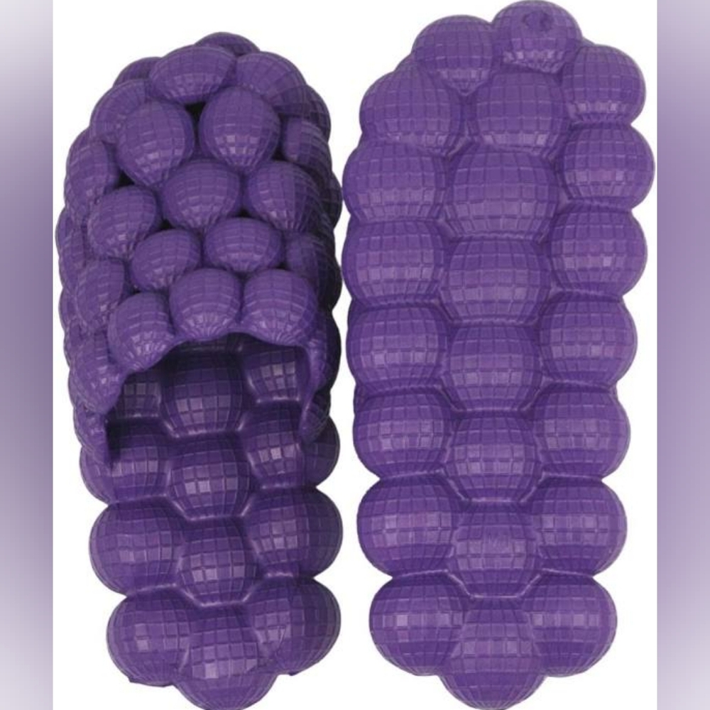 Purple Bubble Massage Slippers/Slides - Picture 3 of 9
